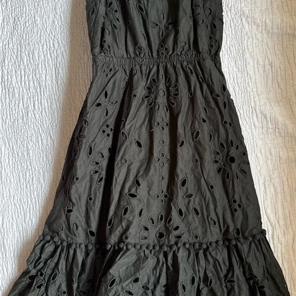 JCrew Midi Black Eyelet Dress 2T - Picture 5 of 8